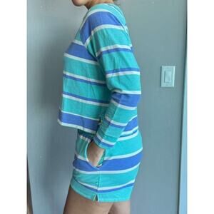 Wildfox Teal, Blue & White Striped Lounge Set